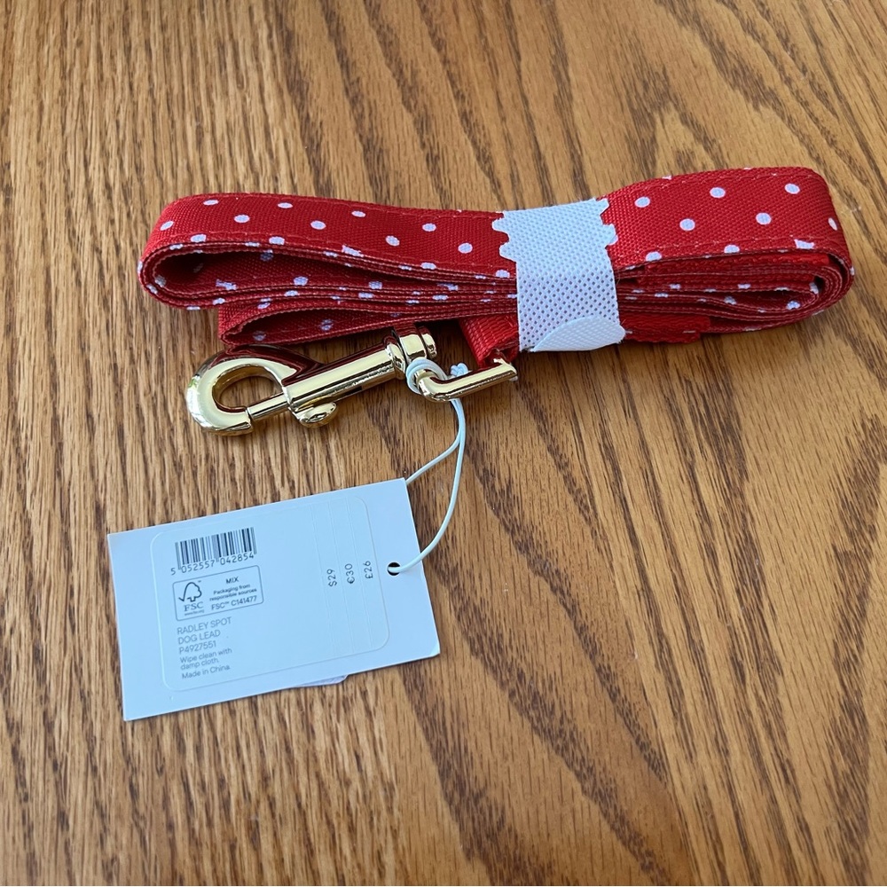 NWT Radley London Radley Spot Red Dot Dog Lead - Picture 2 of 4